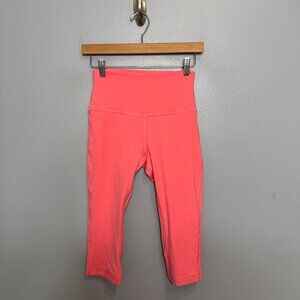 LULULEMON align high rise crop in pale raspberry size 6